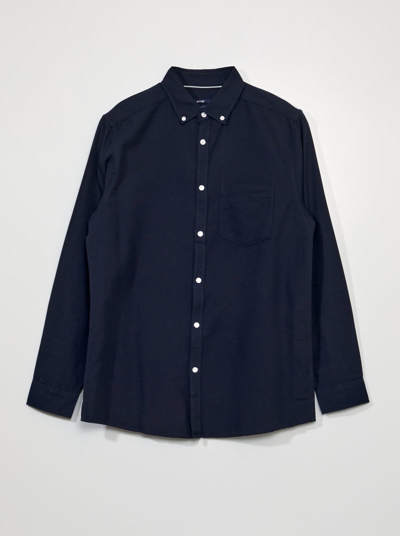 Chemise droite coton oxford Bleu marine - Kiabi