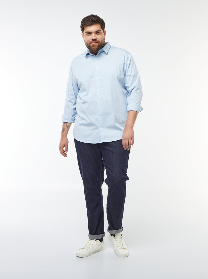 Chemise droite et stretch Bleu - Kiabi