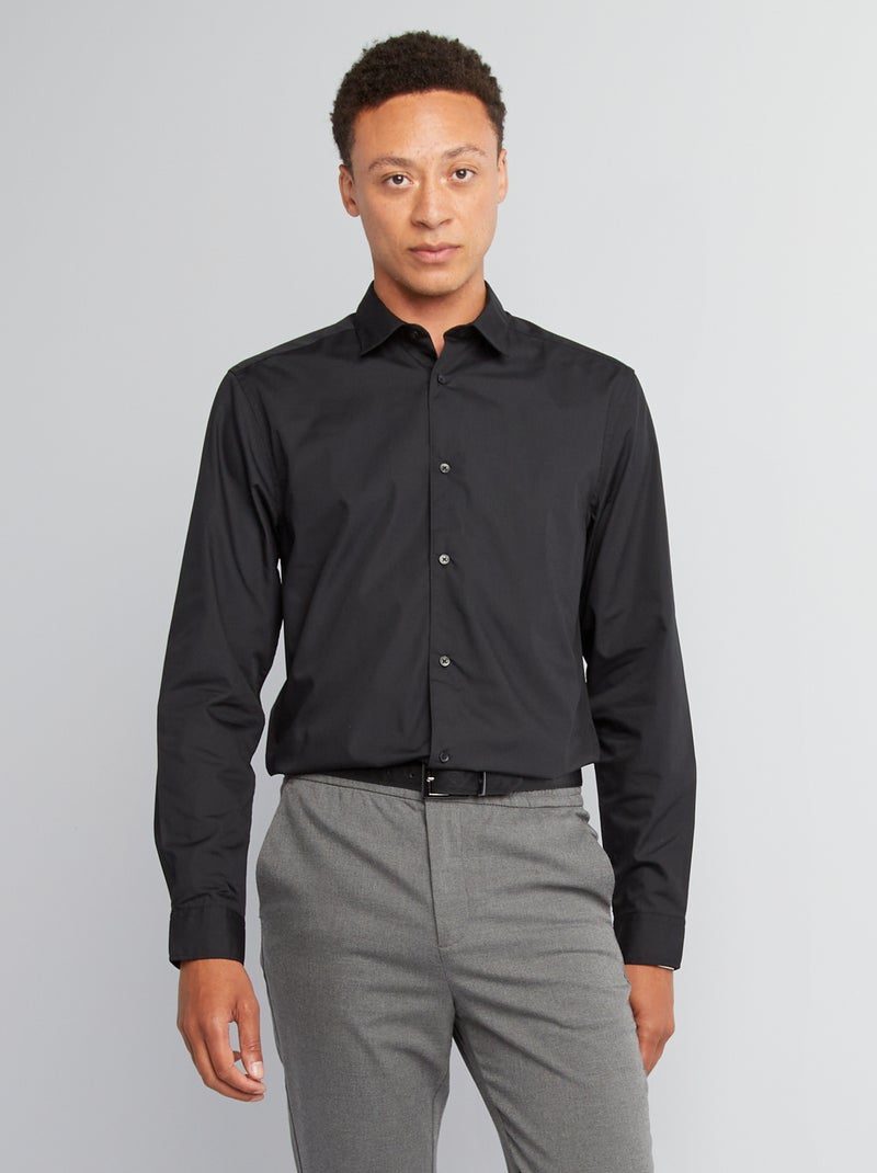 Chemise droite noir - Kiabi