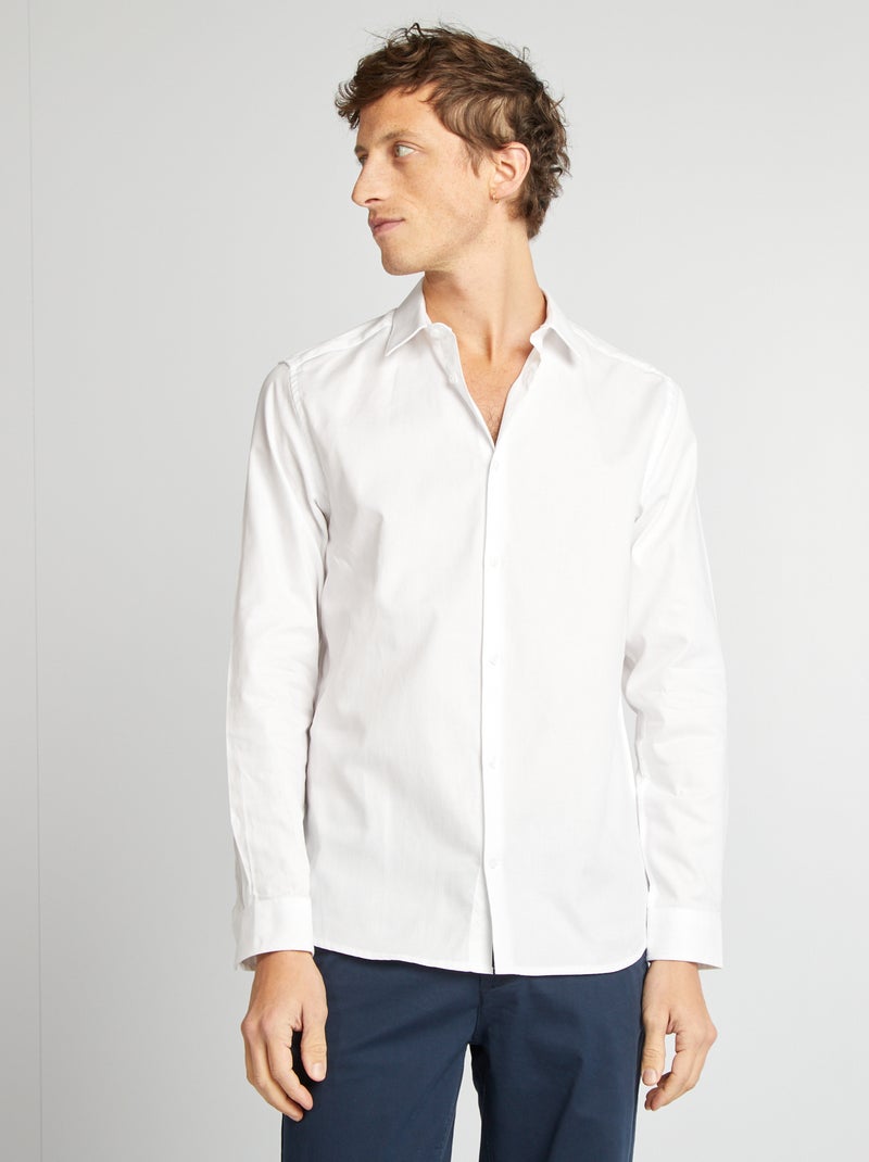 Chemise droite unie Blanc - Kiabi