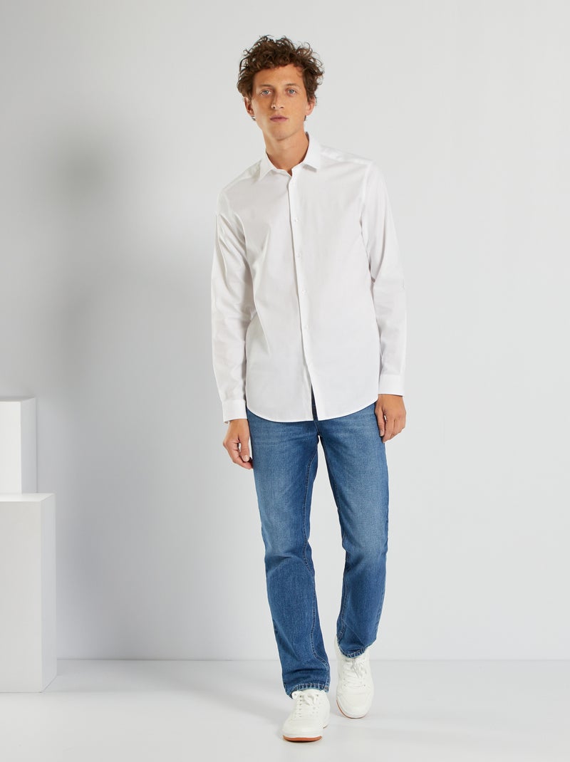 Chemise droite unie Blanc - Kiabi