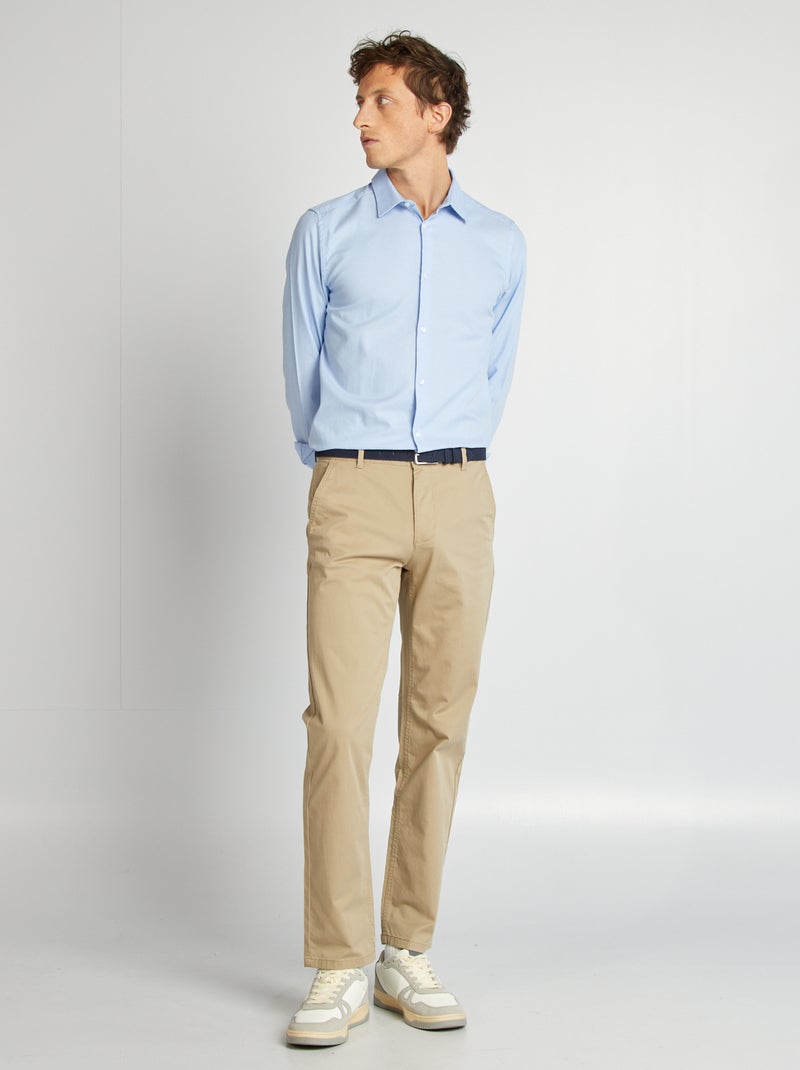 Chemise droite unie bleu ciel - Kiabi