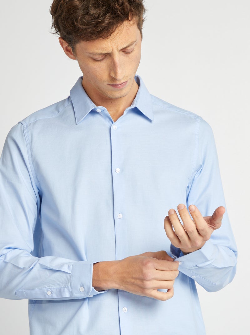 Chemise droite unie bleu ciel - Kiabi