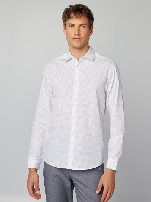 Chemise droite/regular à pois - Kiabi