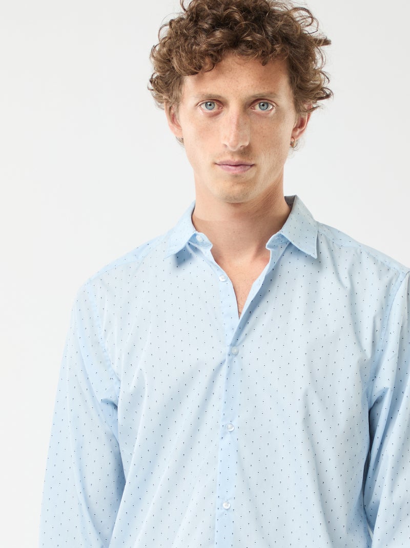Chemise droite/regular à pois Bleu - Kiabi