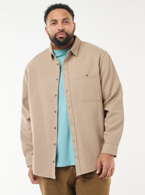 Chemise effet gaufré uni - Kiabi