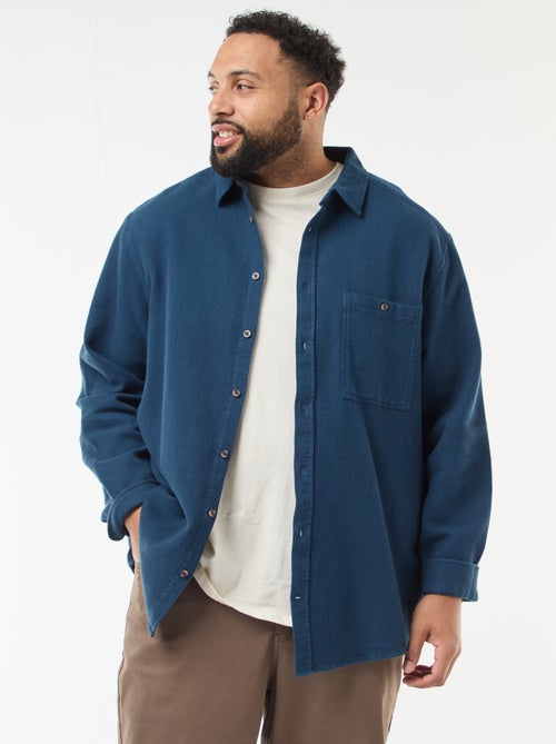 Chemise effet gaufré uni - Kiabi