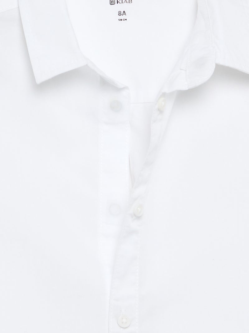 Chemise en coton - collection facile à enfiler Blanc - Kiabi