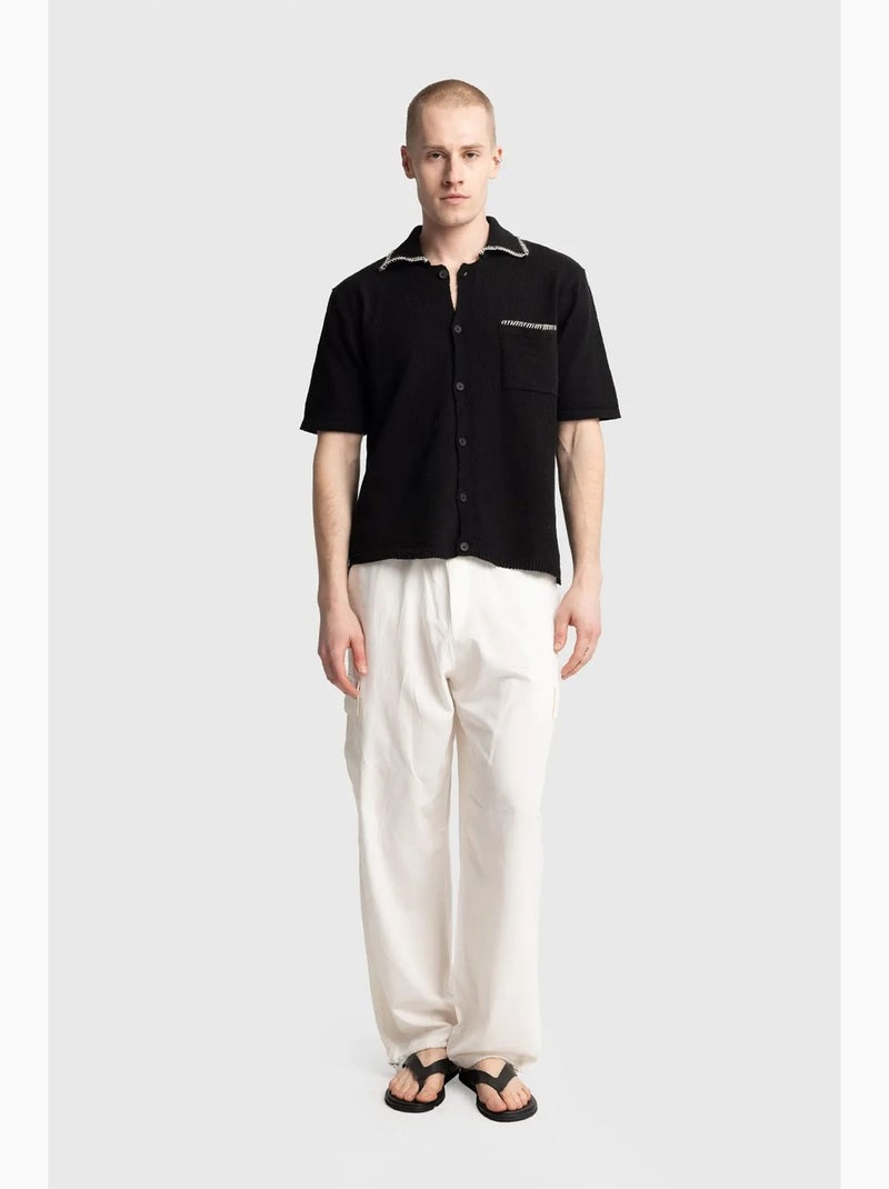 Chemise en coton à manches courtes pour homme giesto Noir - Kiabi
