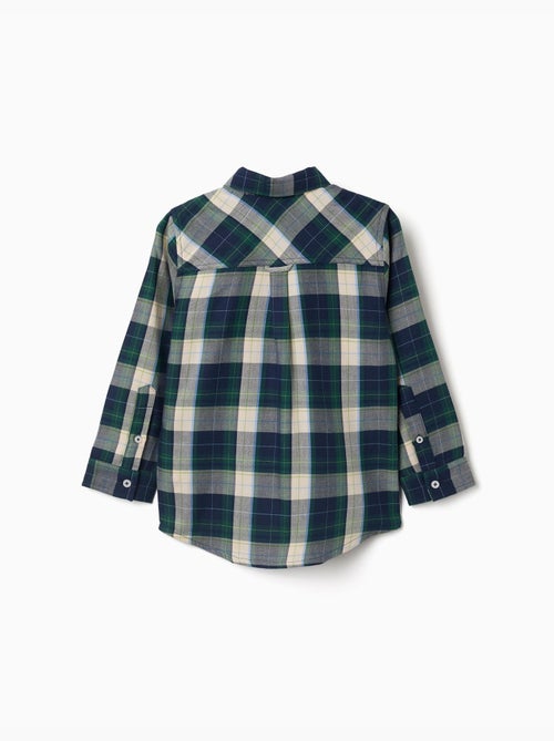 Chemise en coton à manches longues à carreaux b&s - Kiabi Chemise en coton à manches longues à carreaux b&s - Kiabi