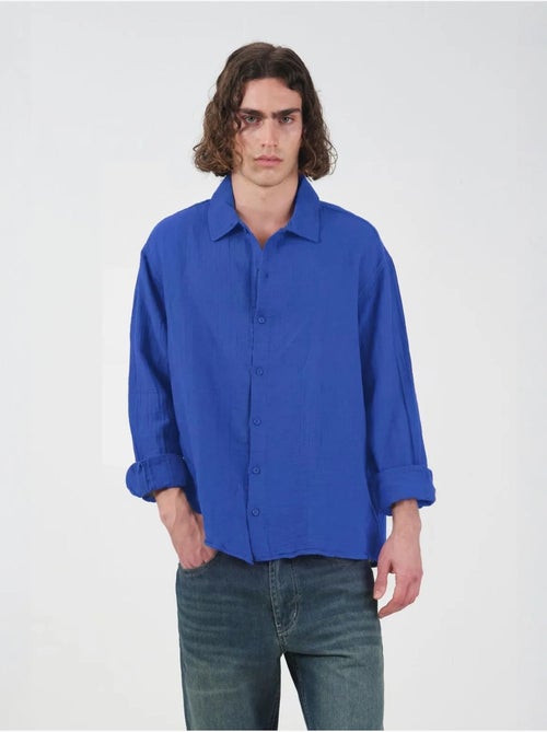 Chemise en coton à manches longues coupe ample giesto - Kiabi