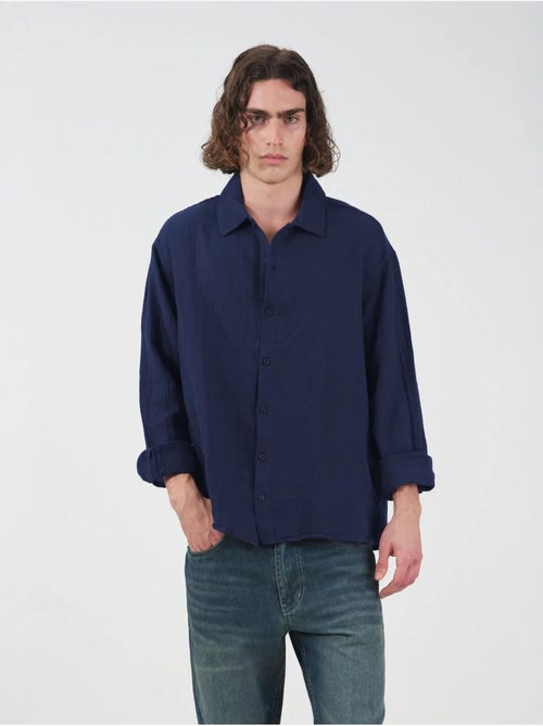 Chemise en coton à manches longues coupe décontractée giesto - Kiabi Chemise en coton à manches longues coupe décontractée giesto - Kiabi
