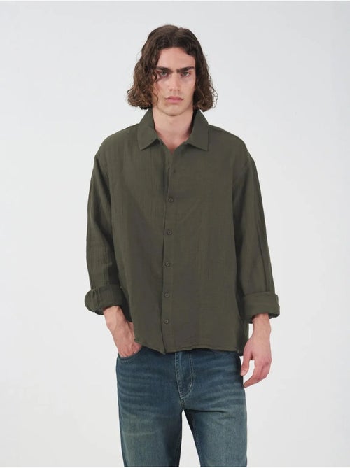 Chemise en coton à manches longues coupe décontractée giesto - Kiabi Chemise en coton à manches longues coupe décontractée giesto - Kiabi