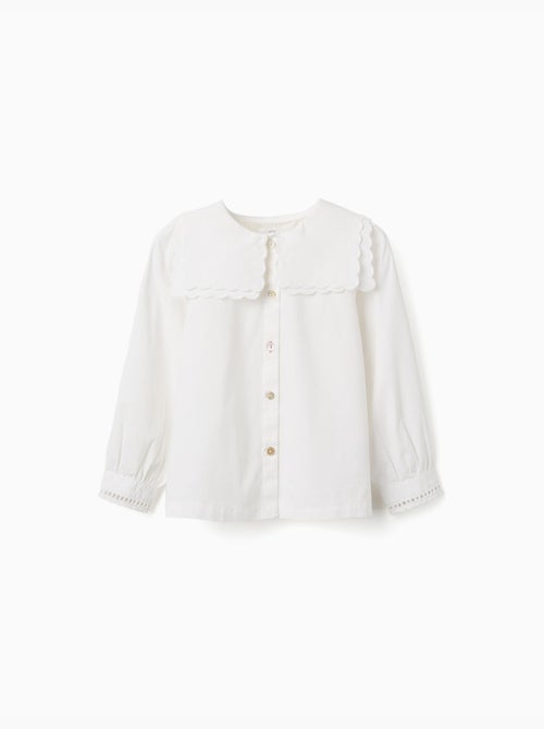 Chemise en coton à manches longues et col carré b&s - Kiabi Chemise en coton à manches longues et col carré b&s - Kiabi