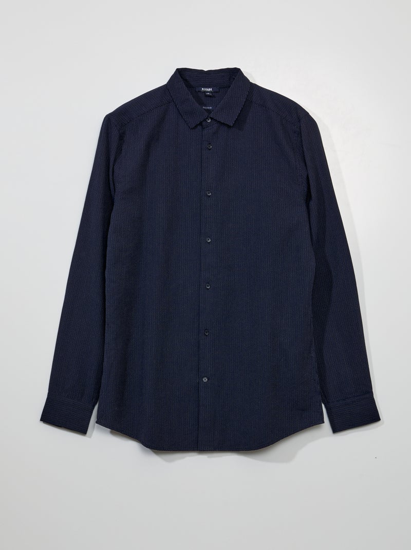 Chemise en coton à motif Bleu - Kiabi