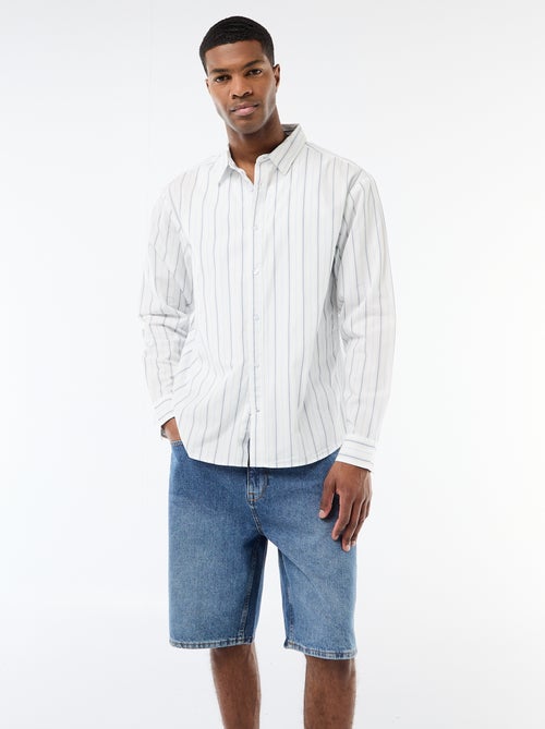 Chemise en coton à motif rayé - Kiabi