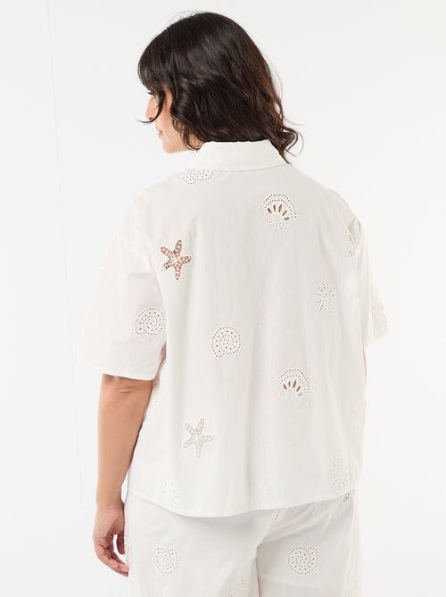 Chemise en coton à motifs ajourés - Kiabi