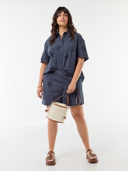 Chemise en coton à motifs ajourés - Kiabi