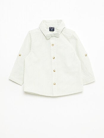 Chemise en coton avec nœud papillon amovible