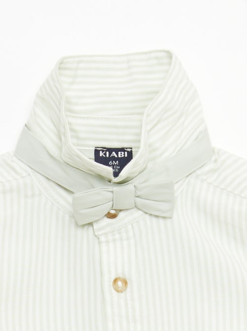 Chemise en coton avec nœud papillon amovible - Kiabi