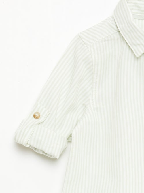 Chemise en coton avec nœud papillon amovible - Kiabi