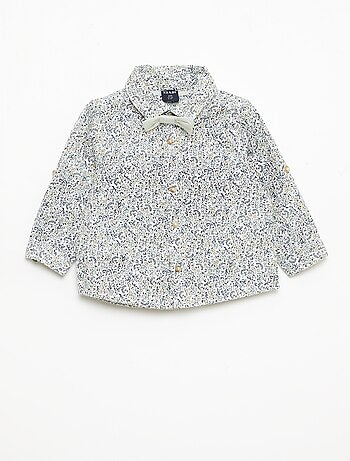 Chemise en coton avec nœud papillon amovible