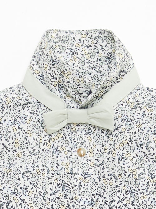 Chemise en coton avec nœud papillon amovible - Kiabi