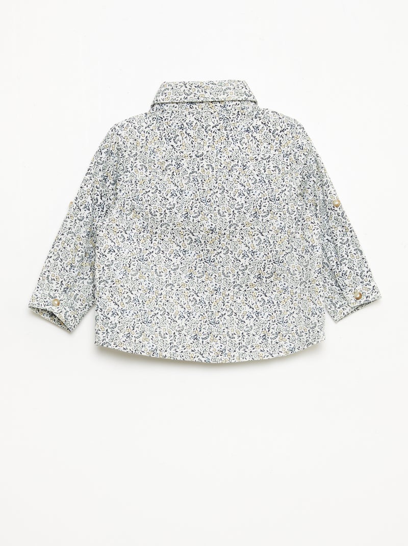 Chemise en coton avec nœud papillon amovible Blanc - Kiabi