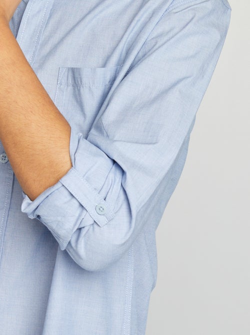 Chemise en coton avec poche - Kiabi