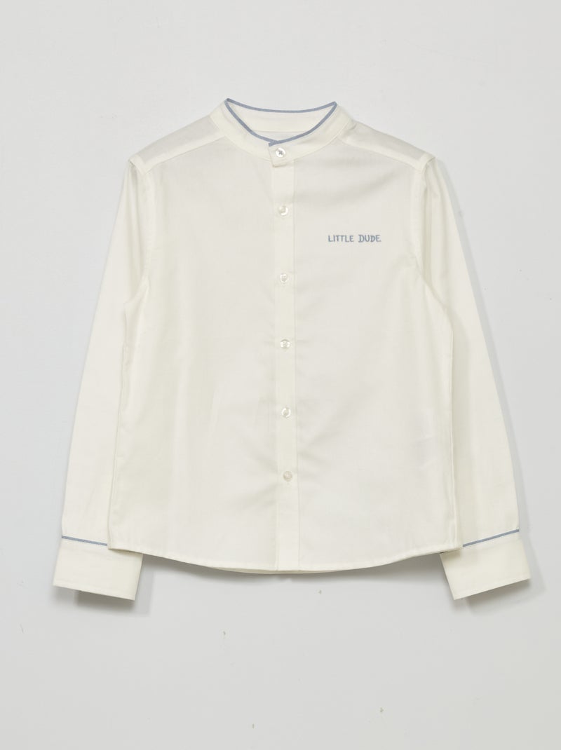 Chemise en coton Blanc - Kiabi