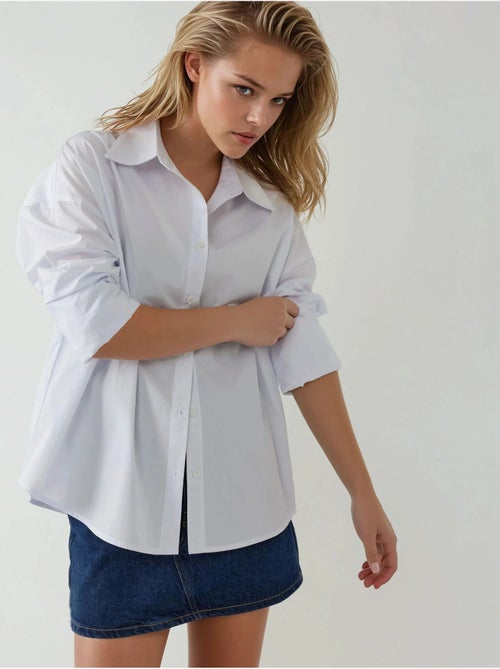 Chemise en coton coupe classique avec détails boutonnés hiccup - Kiabi