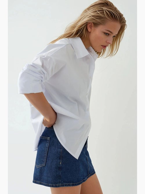 Chemise en coton coupe classique avec détails boutonnés hiccup - Kiabi