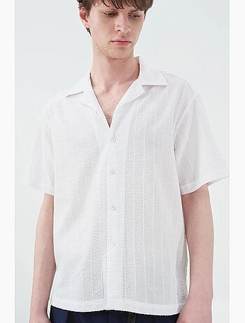 Chemise en coton texturé à manches courtes giesto