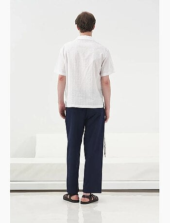 Chemise en coton texturé à manches courtes giesto