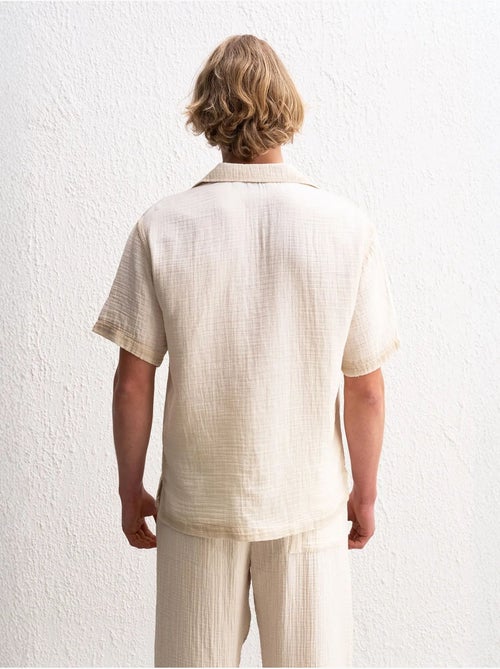 Chemise en coton texturé à manches courtes pour homme giesto - Kiabi