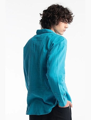 Chemise en coton texturé coupe décontractée giesto