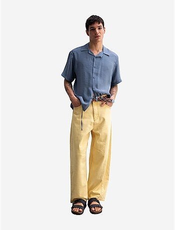 Chemise en crêpe avec détail noué coupe décontractée pour homme giesto