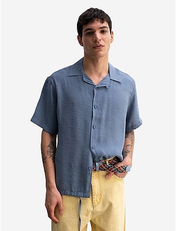 Chemise en crêpe avec détail noué coupe décontractée pour homme giesto