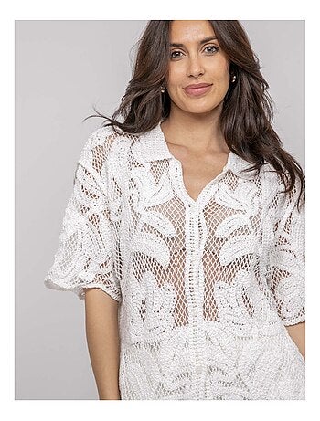 Chemise en crochet manches courtes ogane