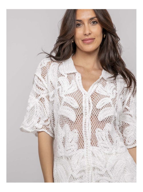 Chemise en crochet manches courtes ogane - Kiabi