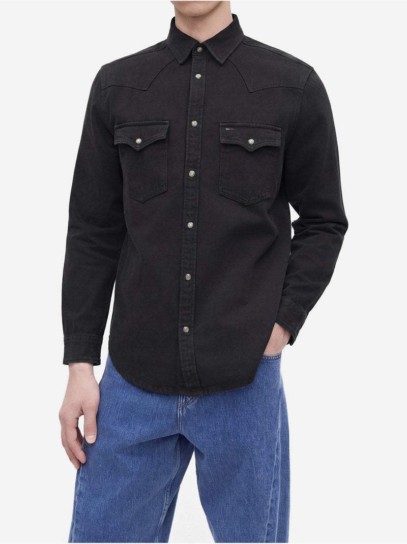 Chemise en denim - tommy jeans Noir - Kiabi