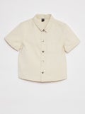 Chemise en denim à manches courtes Blanc - Kiabi