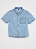 Chemise en denim à manches courtes Bleu - Kiabi