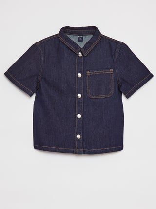 Chemise en denim à manches courtes