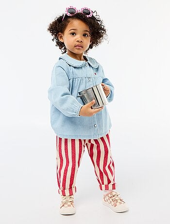 Chemise en denim avec broderie cœur