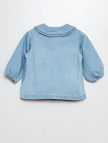 Chemise en denim avec broderie cœur