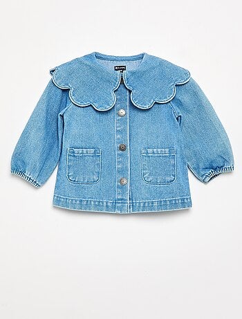 Chemise en denim avec col claudine