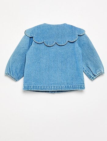 Chemise en denim avec col claudine