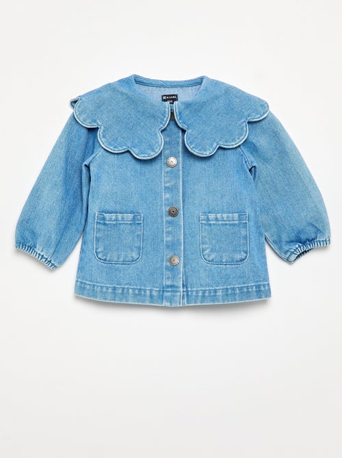 Chemise en denim avec col claudine - Kiabi Chemise en denim avec col claudine - Kiabi