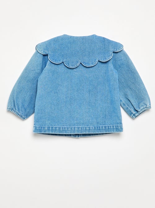 Chemise en denim avec col claudine - Kiabi